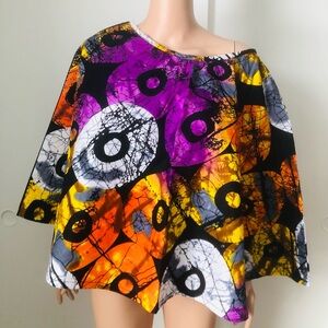 Vibrant Multicolor Women's Cape Top